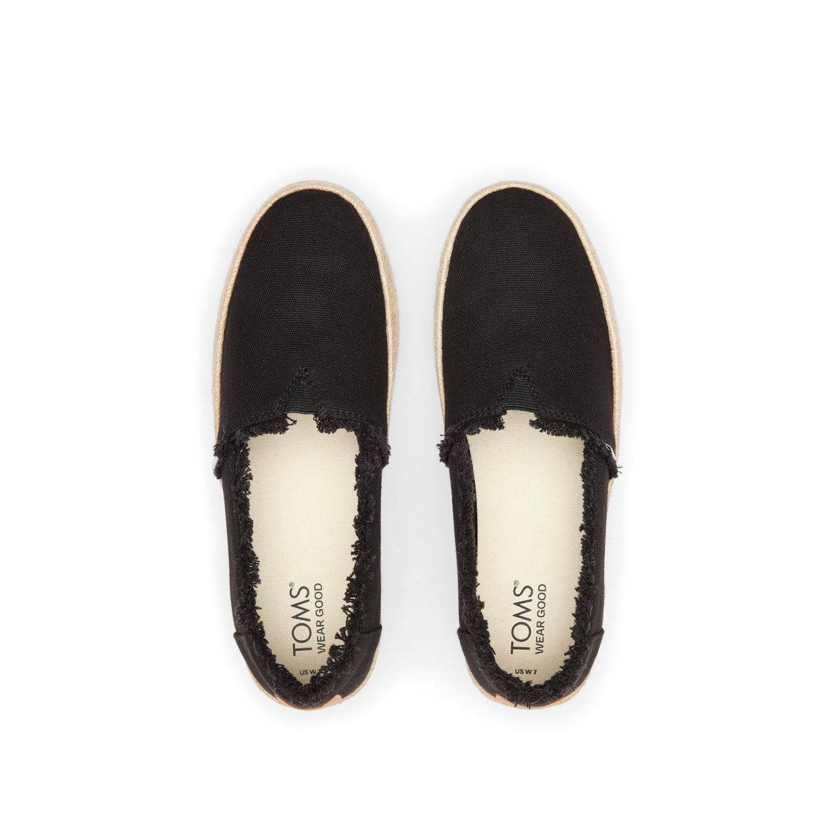 Valencia Black Canvas Platform Espadrille Top View