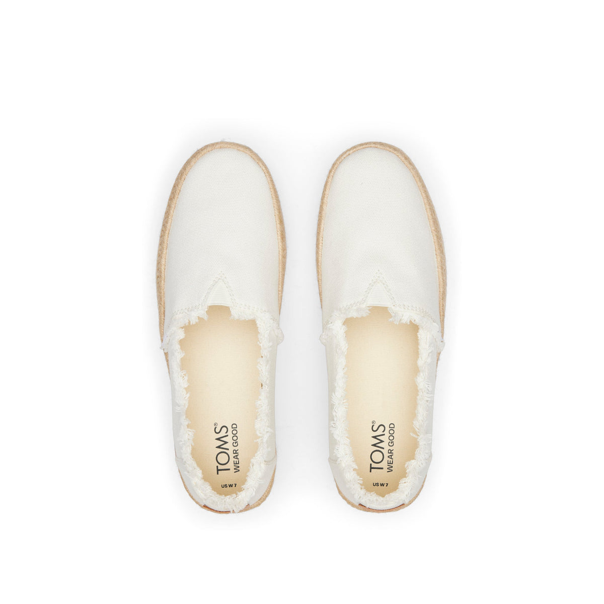 Valencia White Canvas Platform Espadrille Top View
