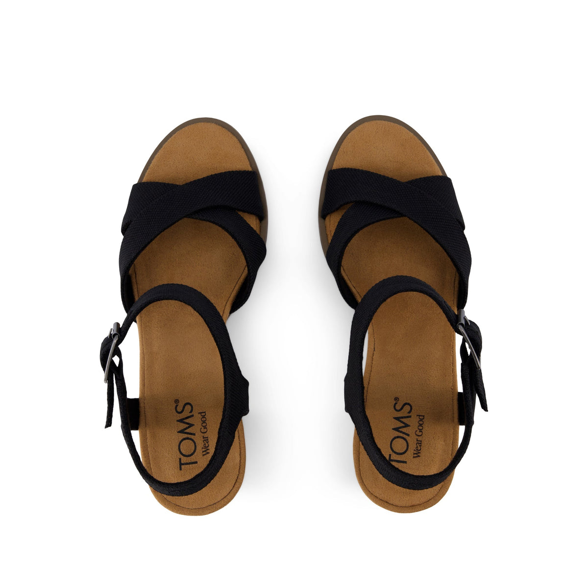Majorca Strappy Heeled Sandal - Black Woven Melange Top View