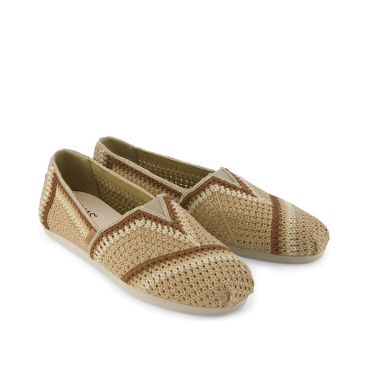 Alpargata Classic - Almond Crochet Front View