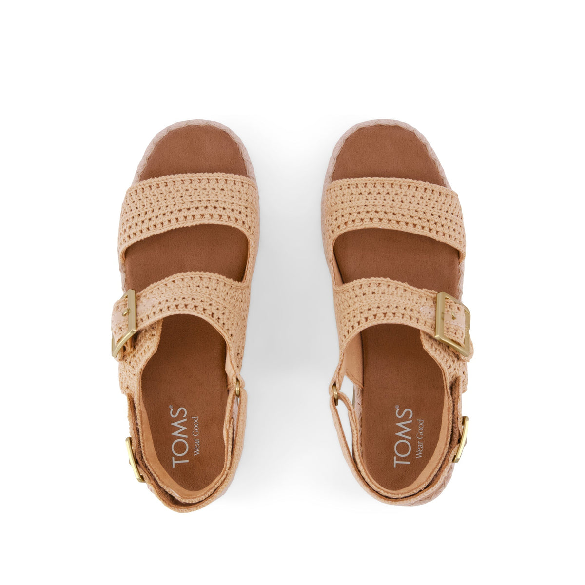 Giana Flatform Sandal - Almond Crochet Top View