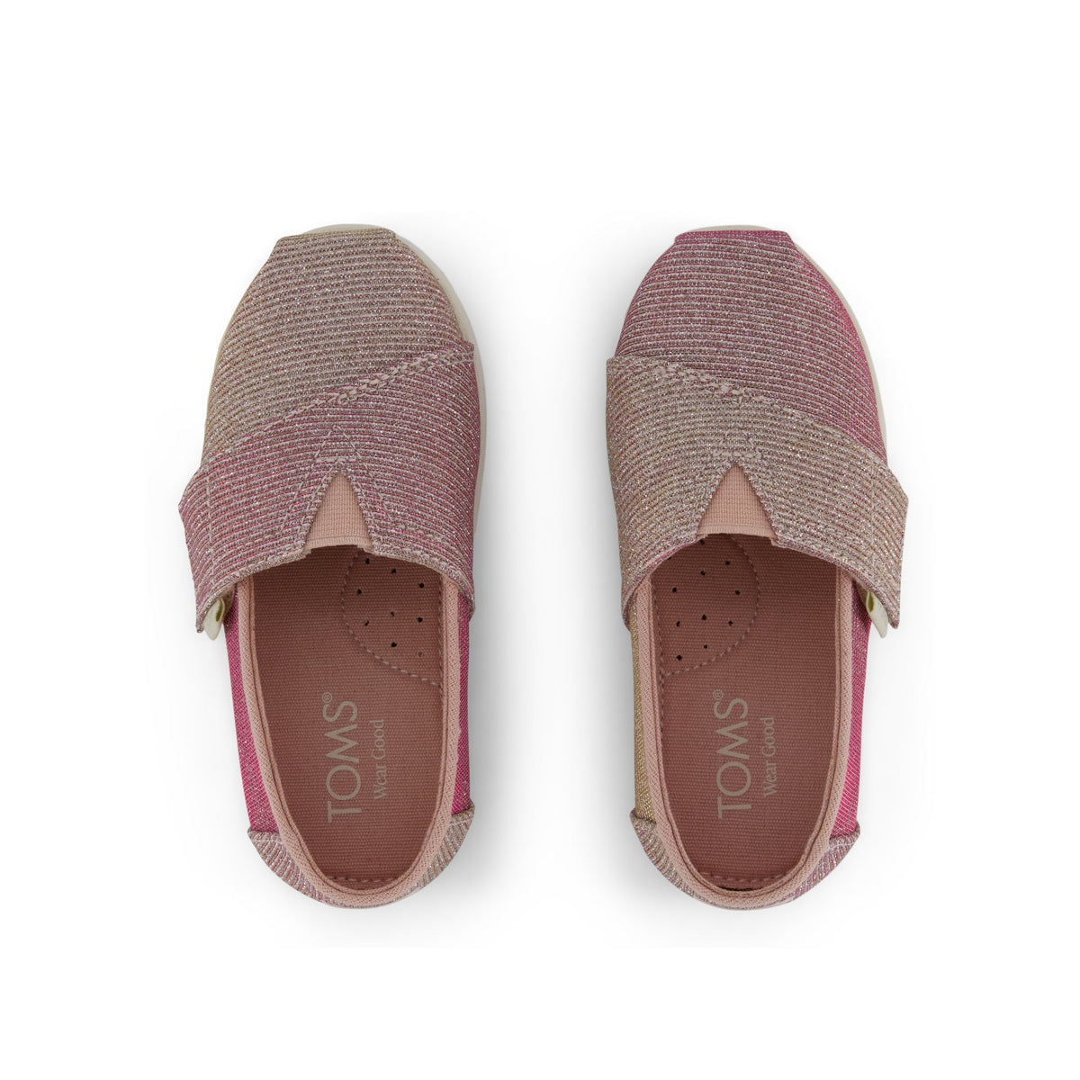 Alpargata Classic Toddler Shoe - Rose Glitter Corduroy Top View