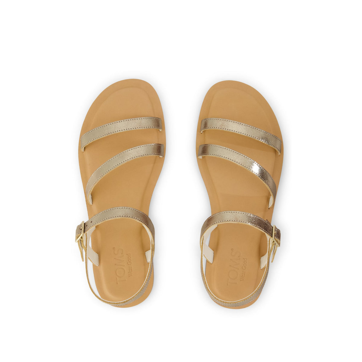 Kira Strappy Sandal - Gold Leather Top View