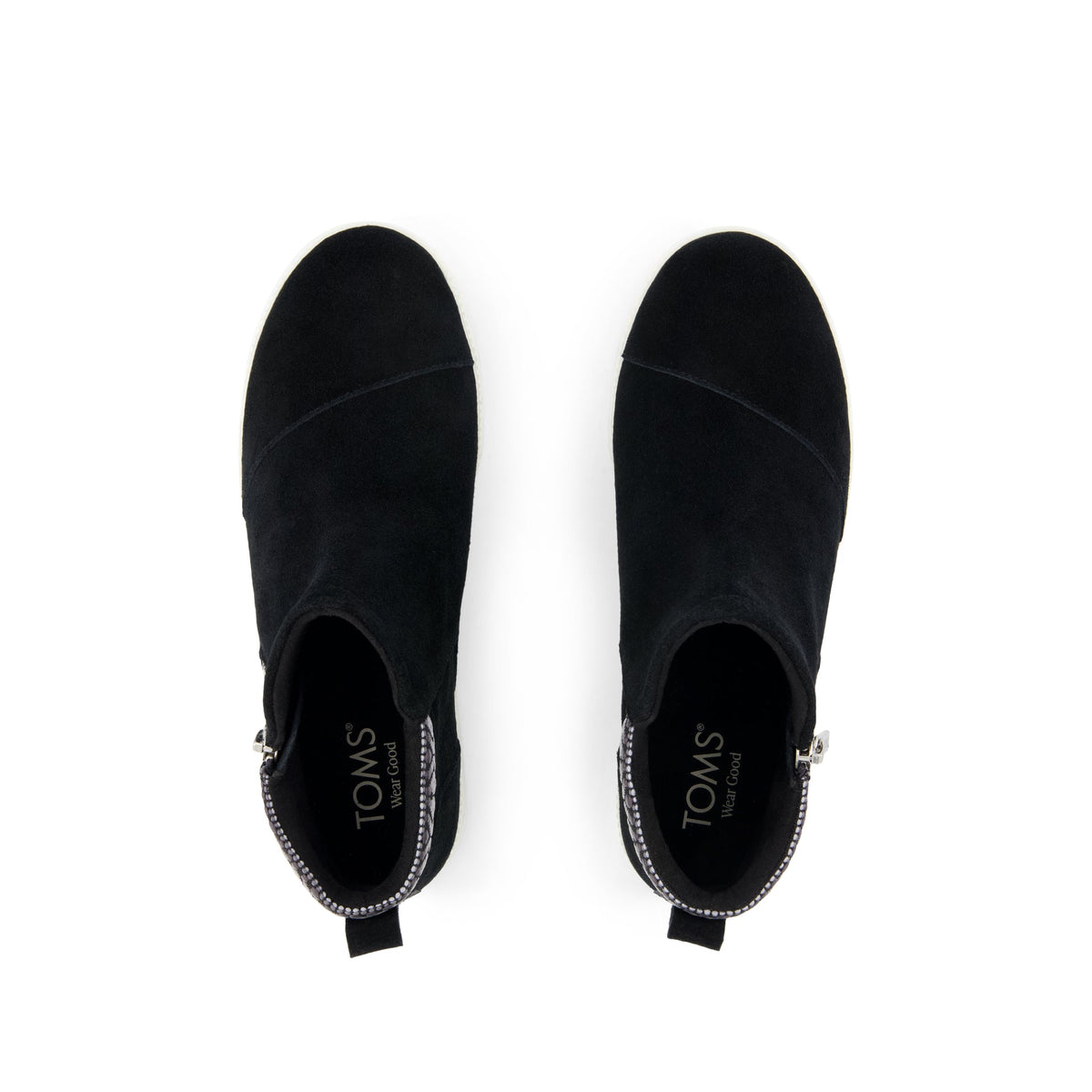 Percy Mid Platform Sneaker - Water Resistant Black Suede Top View