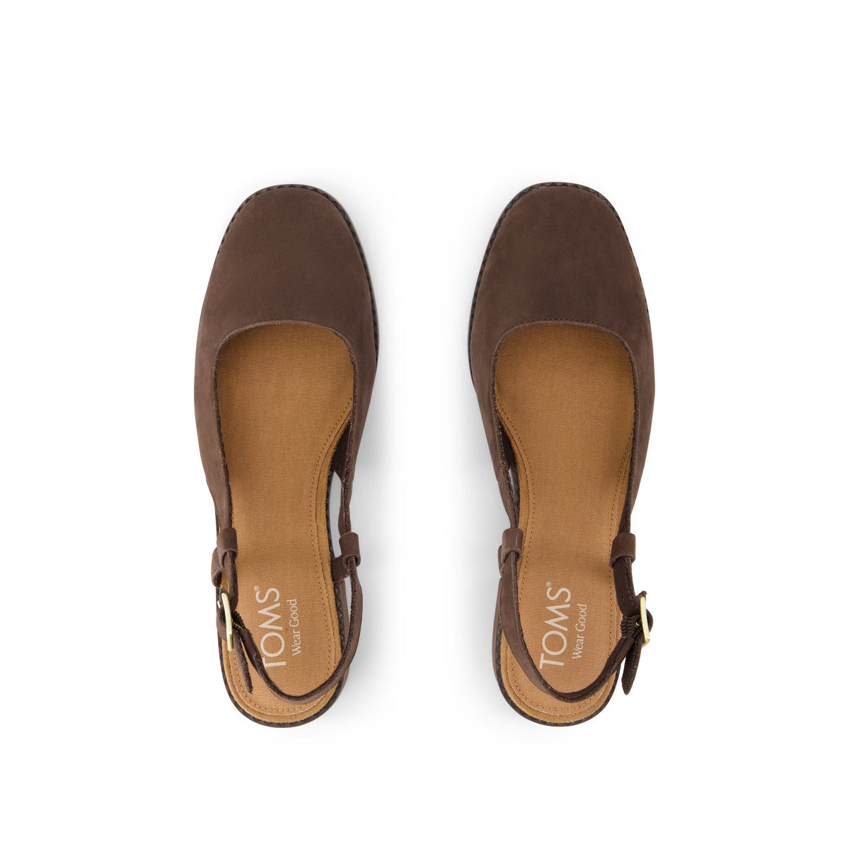 Jaclyn Slingback Heel - Chocolate Brown Nubuck Leather Top View