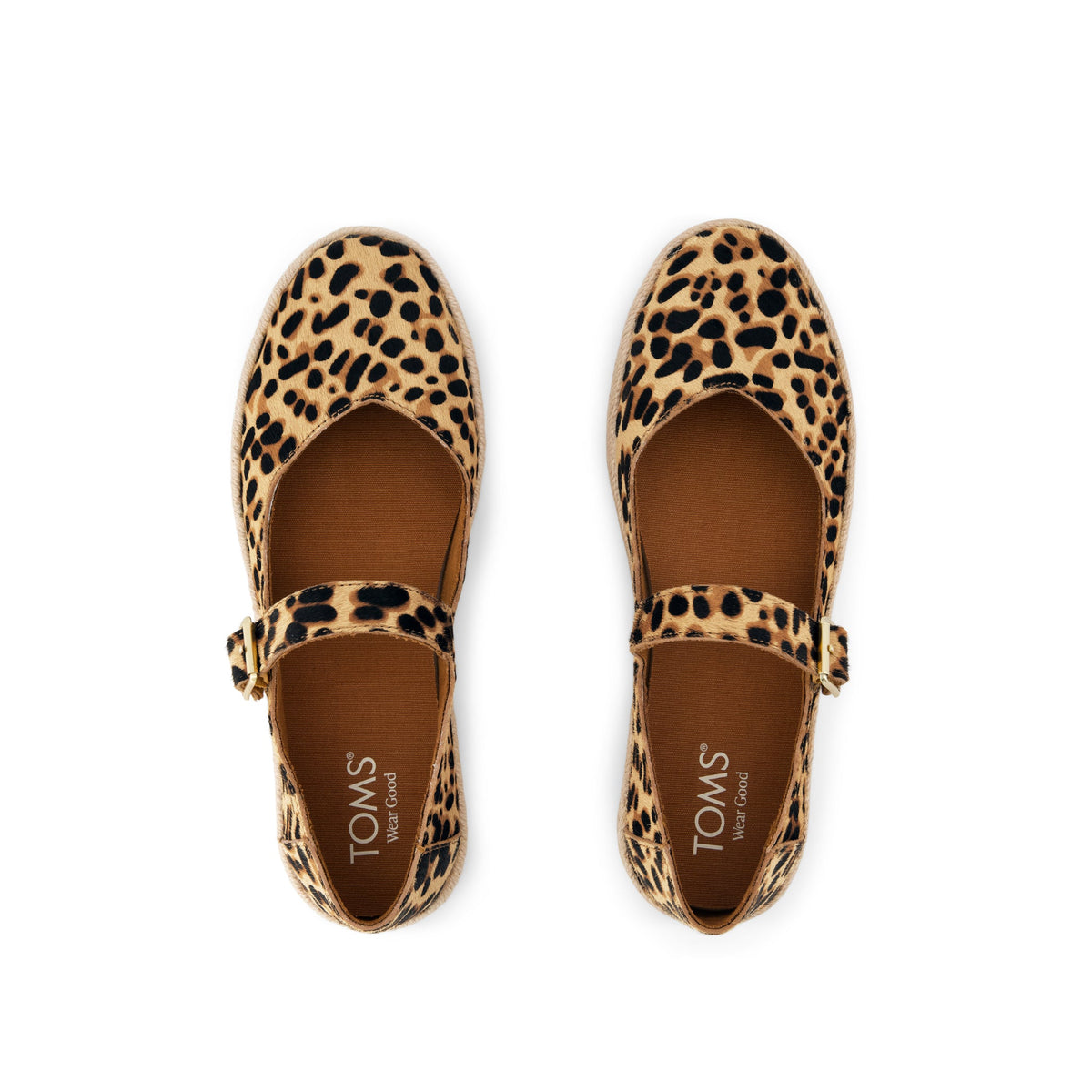 Carolina Mary Jane Espadrille - Brown Sugar Leopard Print Hair Top View