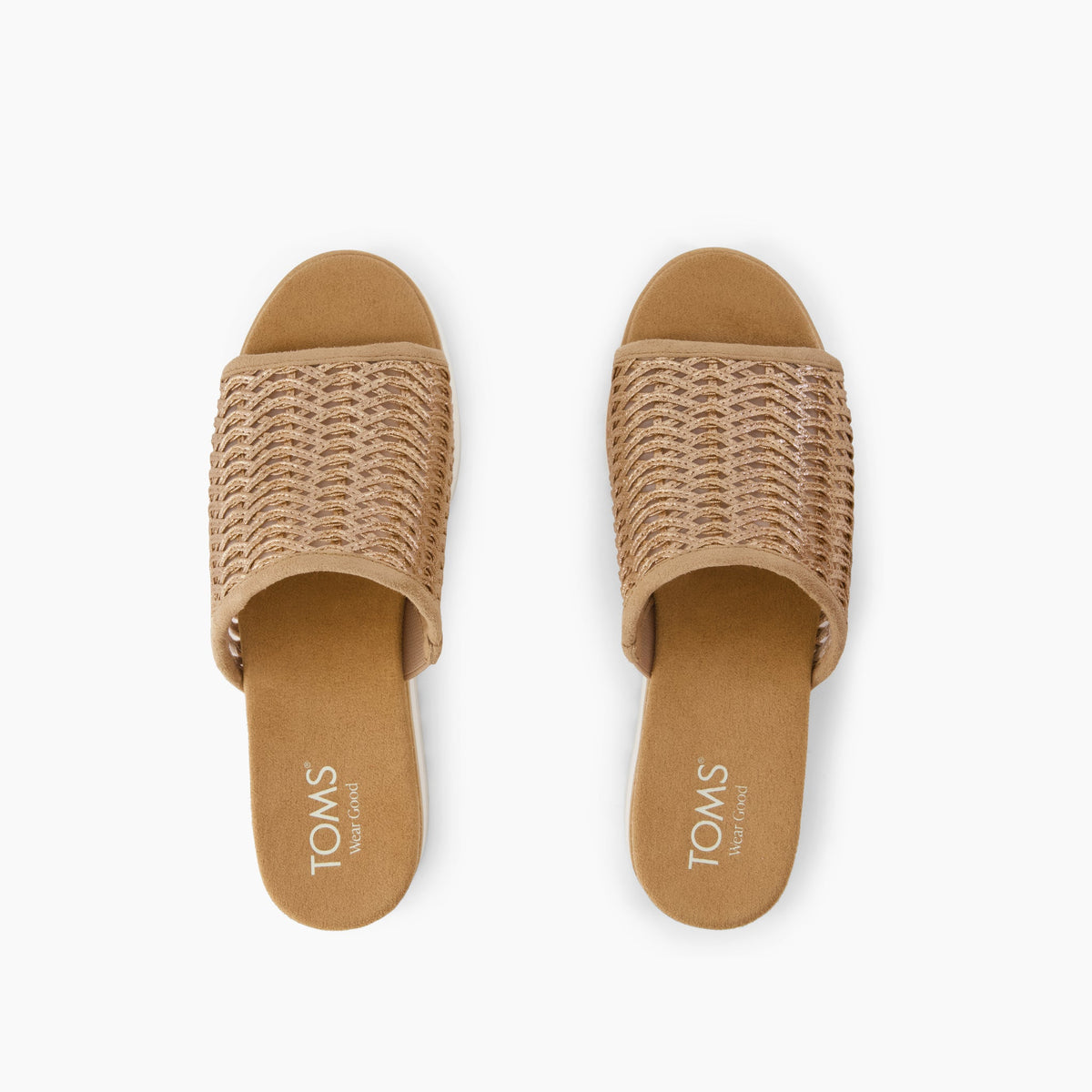 Diana Mule Wedge Sandal - Bronze Deco Basket Weave Top View