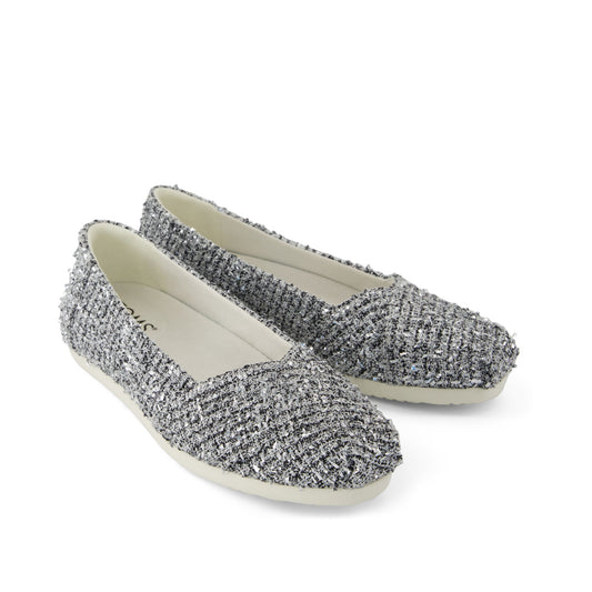 Alpargata Ballet Flat - Metallic Boucle Front View