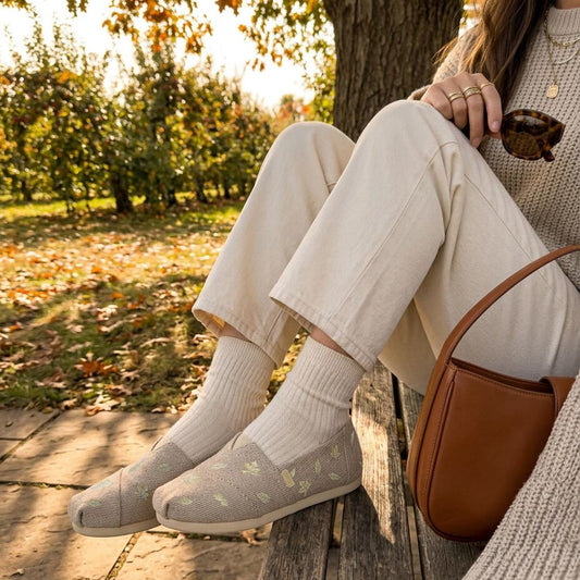 On model image of the Womens Alpargata Classic Fall Foliage