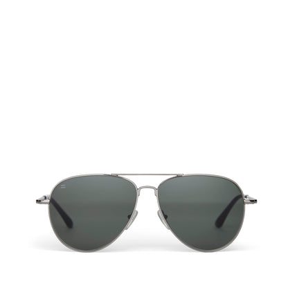 Hudson Gunmetal Handcrafted Sunglasses Front View