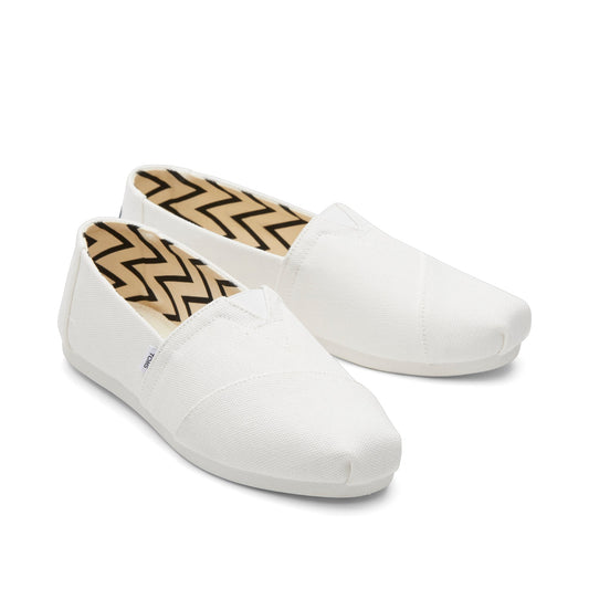 Alpargata White Recycled Cotton Canvas Front View