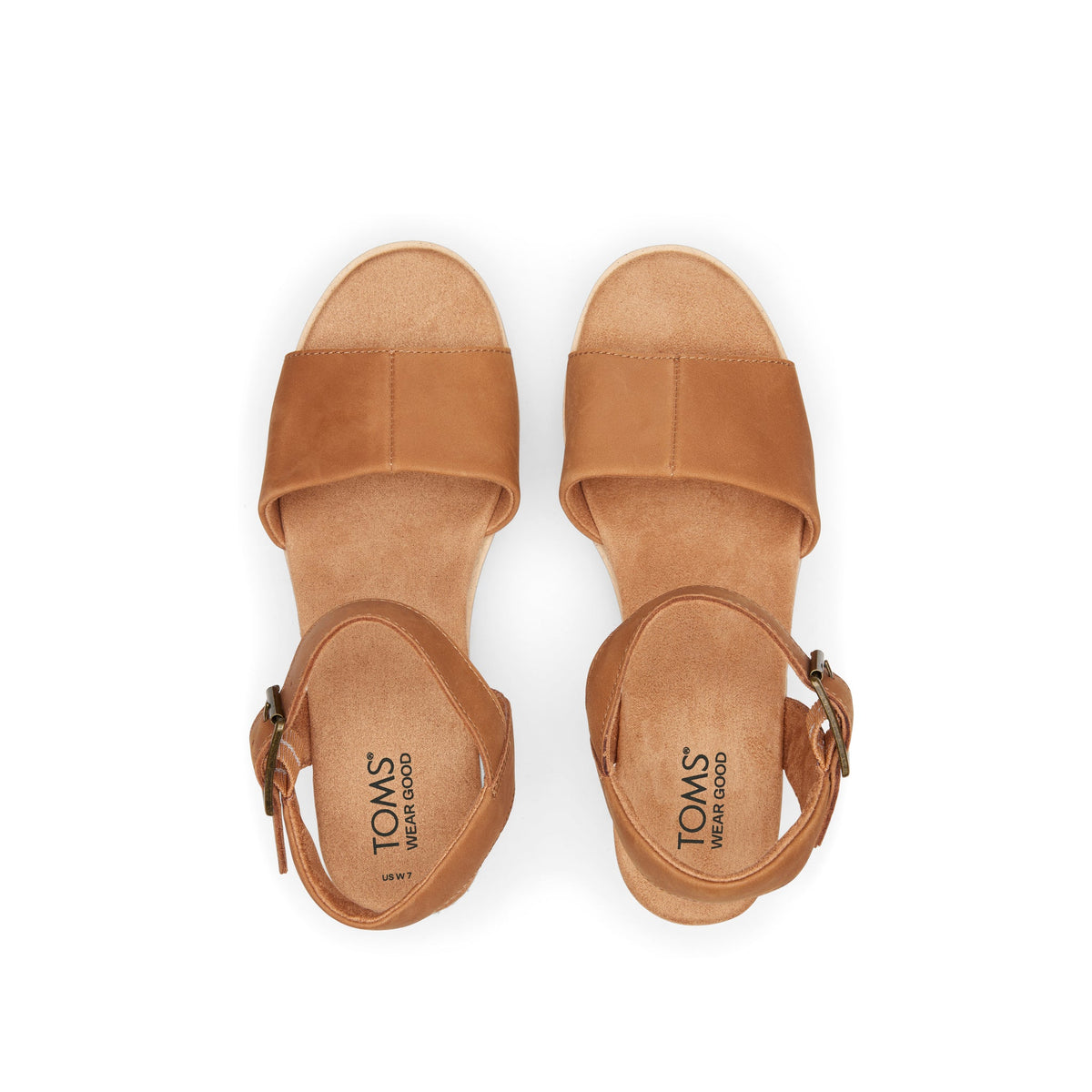 Diana Tan Leather Wedge Sandal Top View