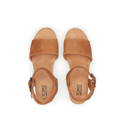 Diana Tan Leather Wedge Sandal Top View