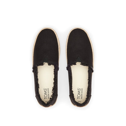 Valencia Black Canvas Platform Espadrille Top View