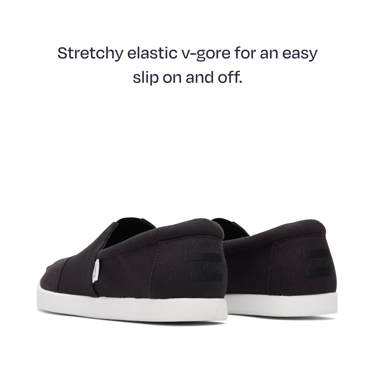 alp fwd back heel shot - stretchy elastic v gore for an easy slip on and off