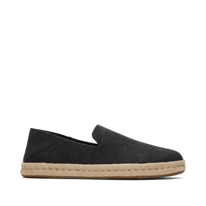 Santiago Loafer - Black Recycled Cotton Canvas Side View