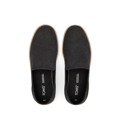 Santiago Loafer - Black Recycled Cotton Canvas Top View