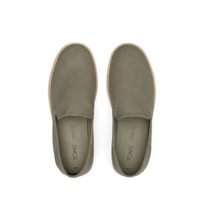 Santiago Loafer - Vetiver Grey Canvas Top View