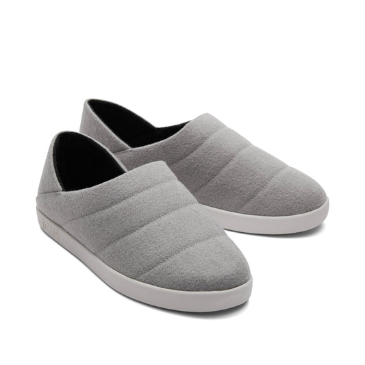 Ezra Grey Faux Fleece Convertible Slipper Front View