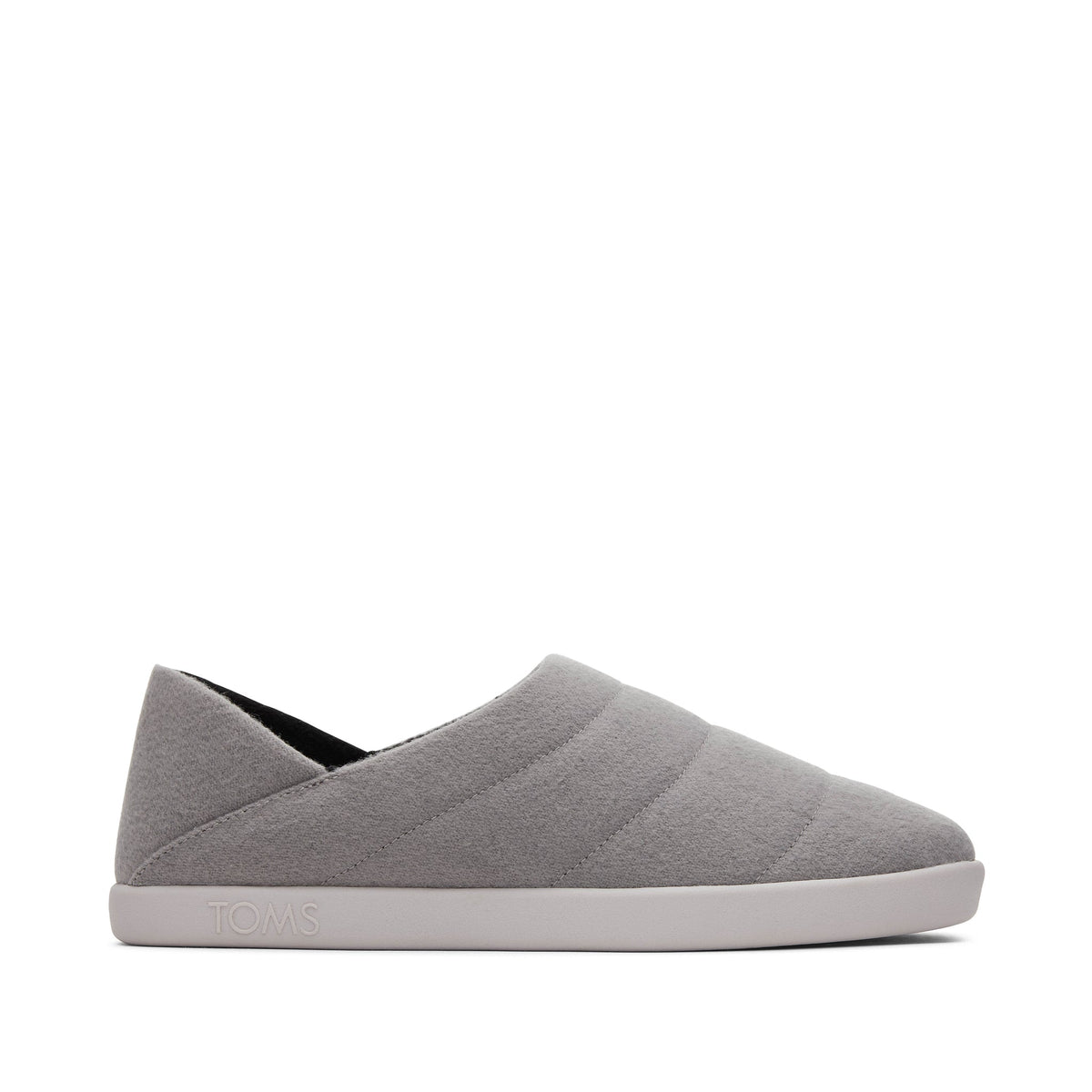 Ezra Grey Faux Fleece Convertible Slipper Side View