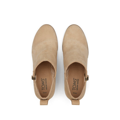 Goldie Oatmeal Suede Wedge Boot Top View