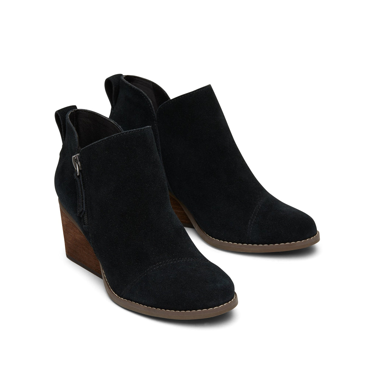 Goldie Black Suede Wedge Boot Front View