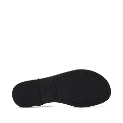 Kira Black Leather Strappy Sandal Bottom Sole View