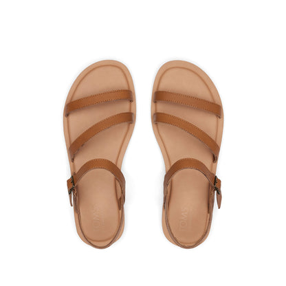 Kira Tan Leather Strappy Sandal Top View