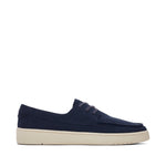 TRVL LITE London Navy Suede Loafer Side View