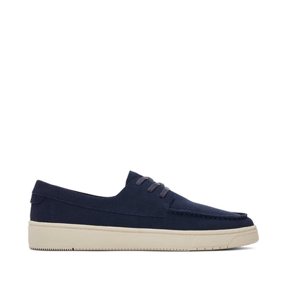 TRVL LITE London Navy Suede Loafer Side View
