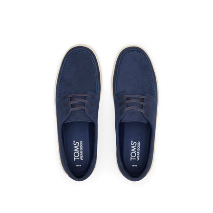 TRVL LITE London Navy Suede Loafer Top View