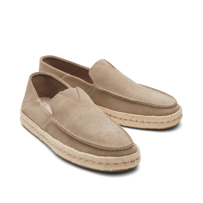 Alonso Taupe Suede Rope Loafer Front View