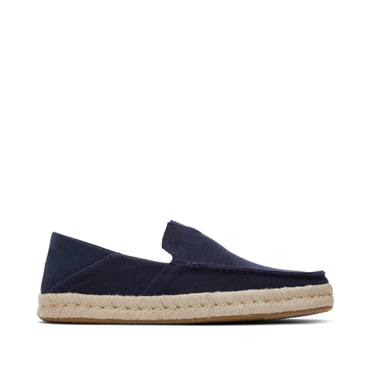 Alonso Navy Heritage Canvas Rope Loafer Side View