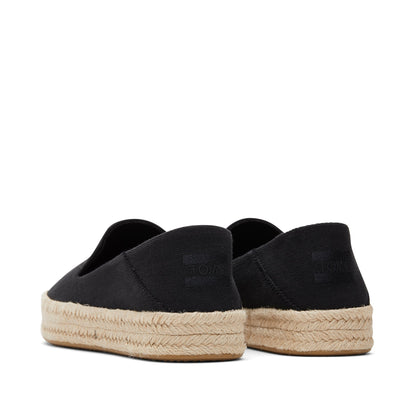 Carolina Black Twill Espadrille Back View