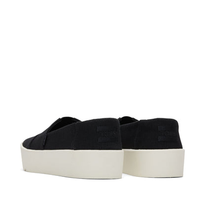 Verona Black Slip On Sneaker Back View
