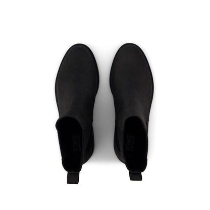 Bennet Boot - Water Resistant All Black Nubuck Leather Top View