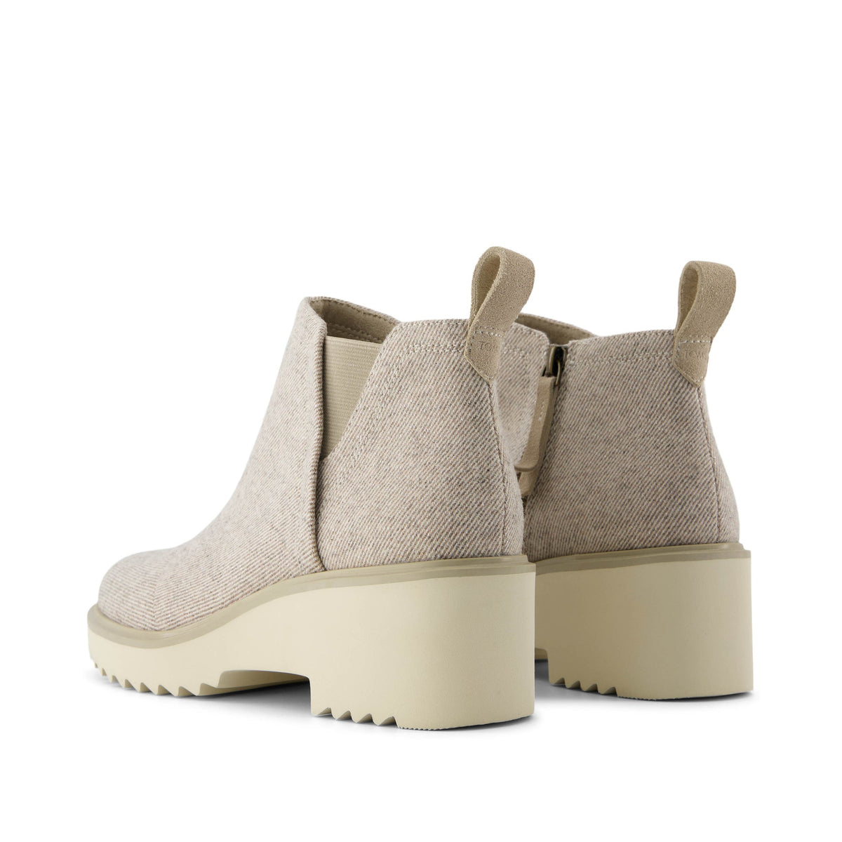 Maude Natural Shimmer Twill Wedge Boot Back View