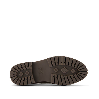 Cara Dark Brown Leather Loafer Bottom Sole View