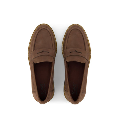 Cara Dark Brown Leather Loafer Top View