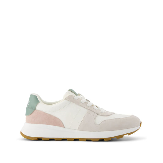 TRVL LITE Retro Runner Natural Vintage Twill Sneaker Side View
