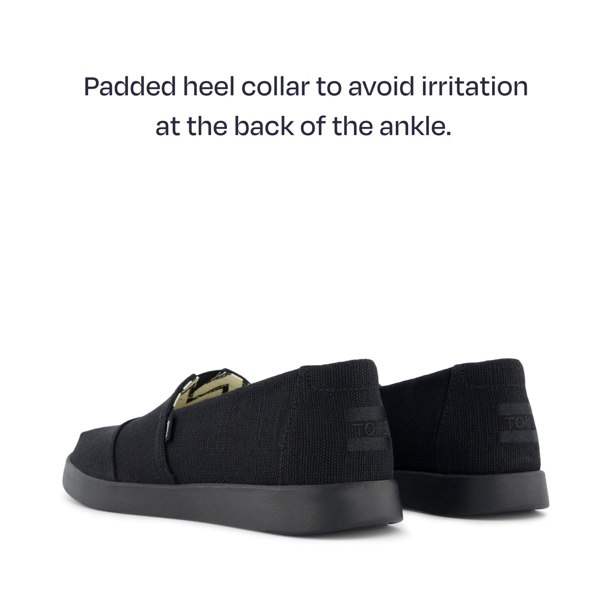 alpargata plus black black - padded hee collar to avoid irritation at the back of the ankle