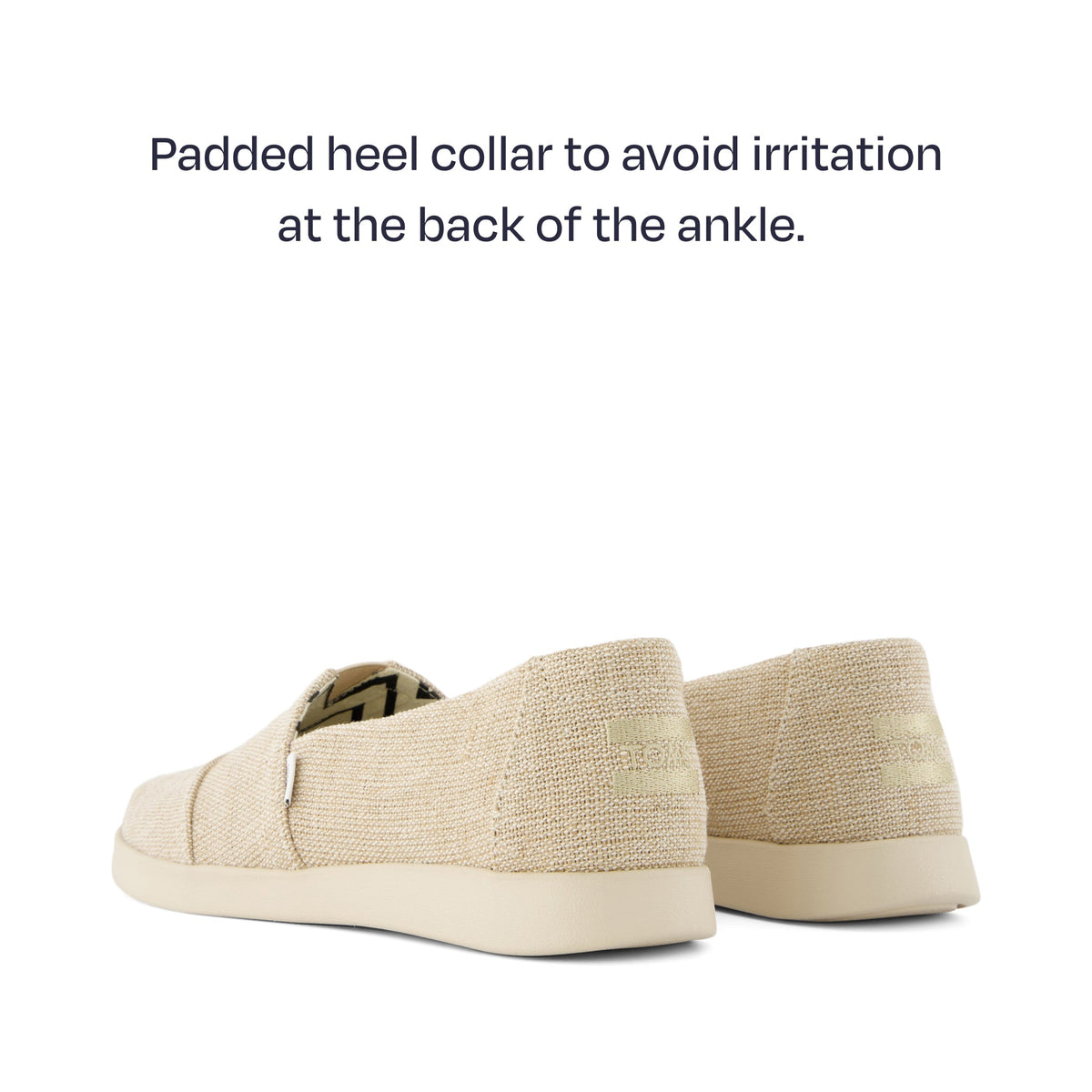 alpargata plus - padded hee collar to avoid irritation at the back of the ankle