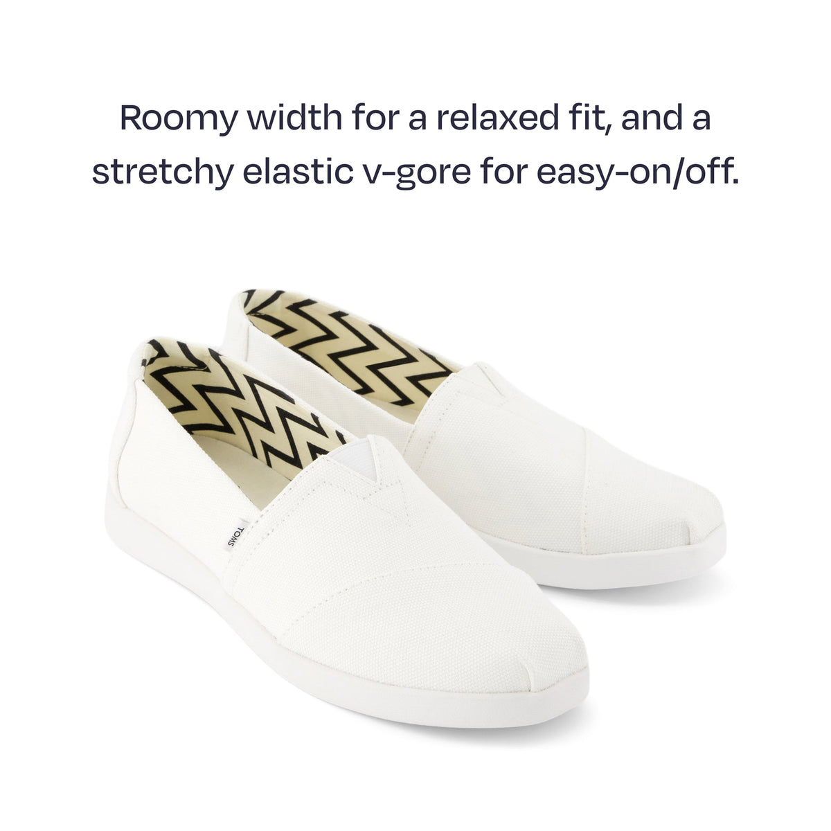 alpargata plus - roomy width for a relaxed fit, and a stretchy elastic v-gore for easy on/off.