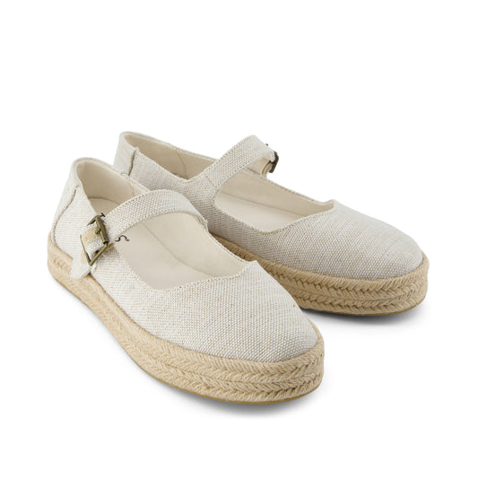 Carolina Mary Jane Espadrille - Natural Yarn Dye Front View