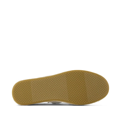 Carolina Lace-Up Espadrille - White Beachside Woven Bottom Sole View