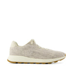 TRVL LITE Cabrillo Sneaker - Water Repellent Fog Textured Melange and Suede Side View