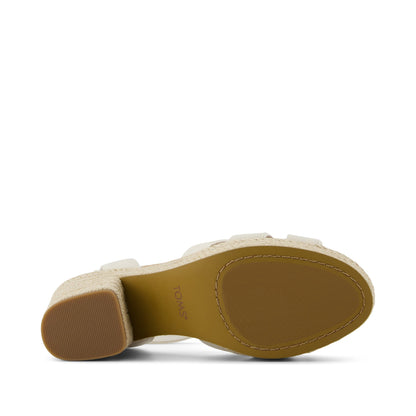 Majorca Rope Strappy Platform Sandal - Light Sand Leather Bottom Sole View