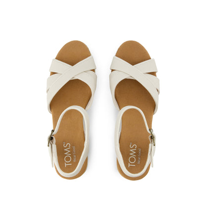 Majorca Rope Strappy Platform Sandal - Light Sand Leather Top View
