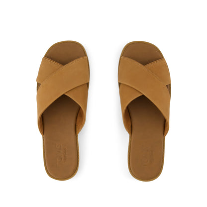 Mae Crossover Slide Sandal - Brown Sugar Leather Top View