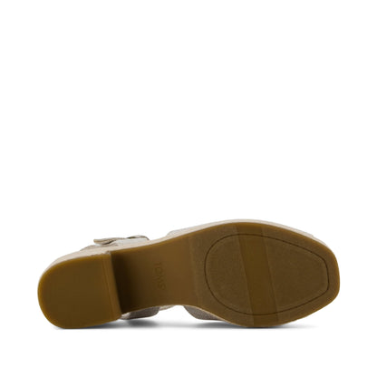 Isla Peep Toe Heeled Sandal - Natural Yarn Dye Bottom Sole View